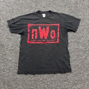 Vintage 1998 nWo New World Order WCW Wrestling Graphic Black T-Shirt Size Large